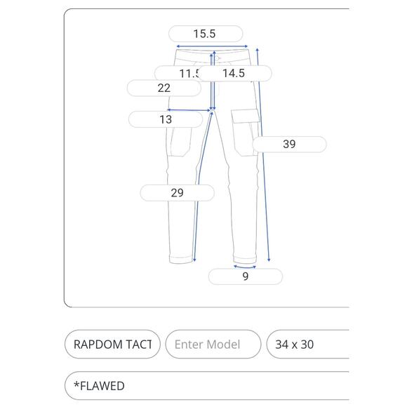 RAPDOM RAPID DOMINANCE T56 Brown Deep Pocket Ripstop Tactical Pants Mens 34 x 30 - Picture 2 of 12